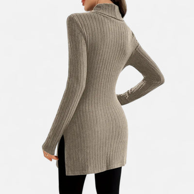 Yvette | Women’s Ribbed Sweater – Elegant High Neck Style