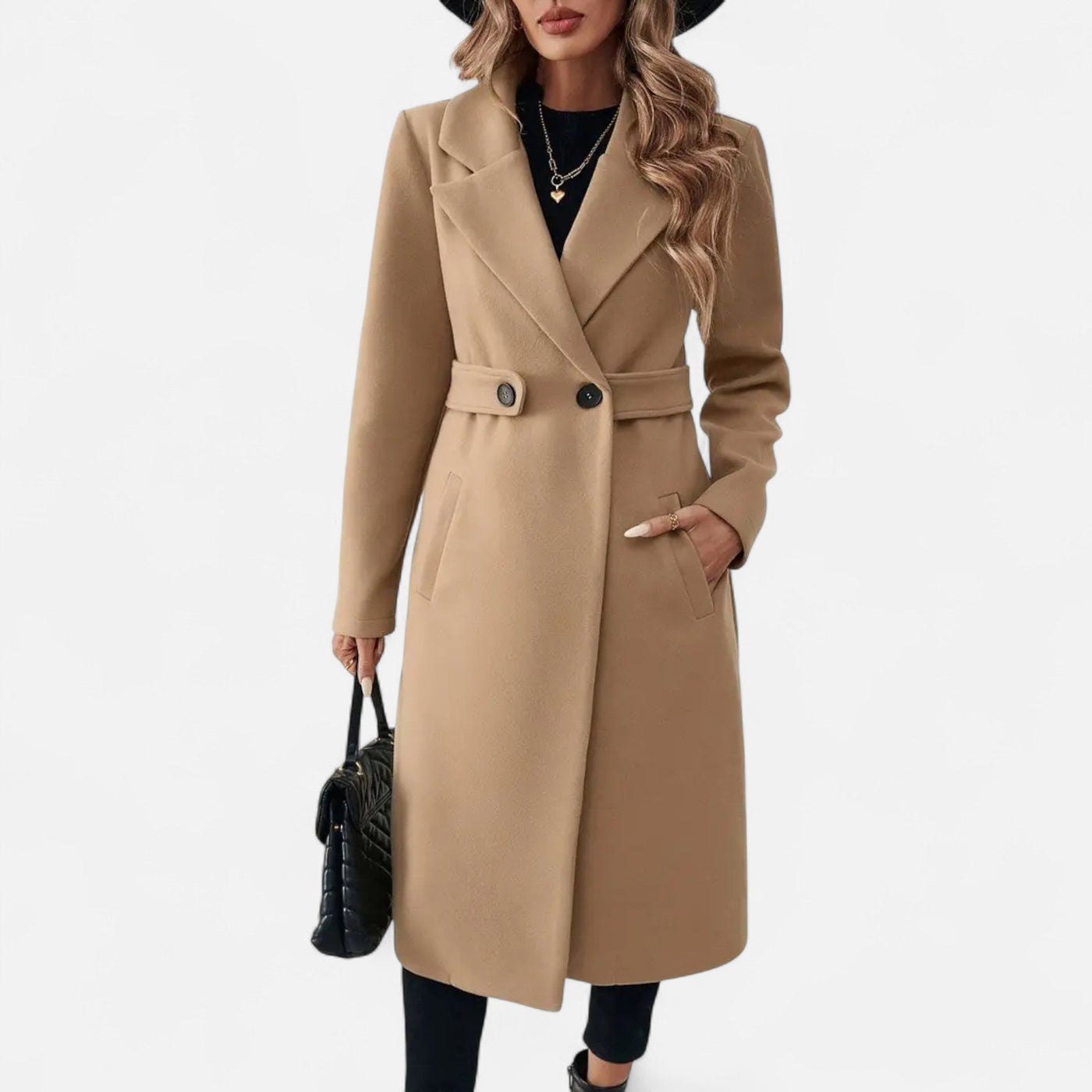 Arabella | Women’s Tweed Overcoat – Sophisticated Belted Design