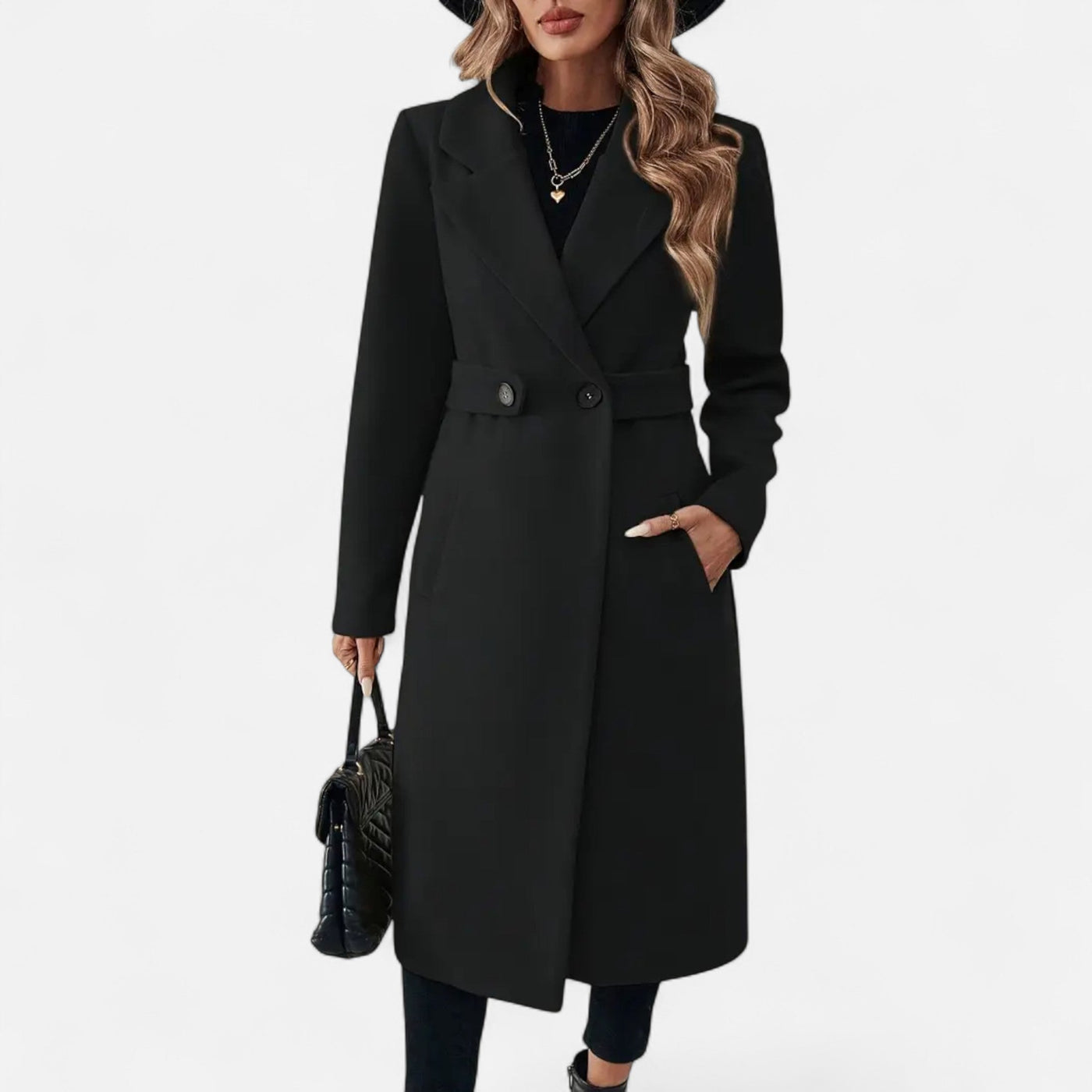 Arabella | Women’s Tweed Overcoat – Sophisticated Belted Design