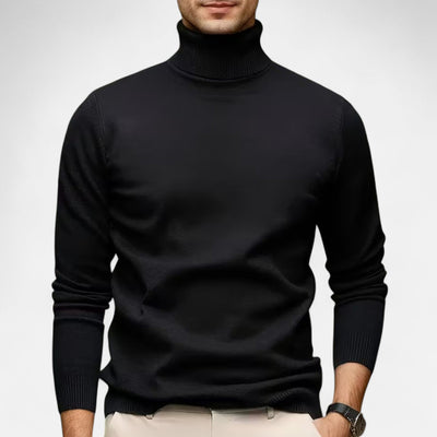 Wade | Men’s Casual Solid Turtleneck Sweater – Modern Minimalist Refinement