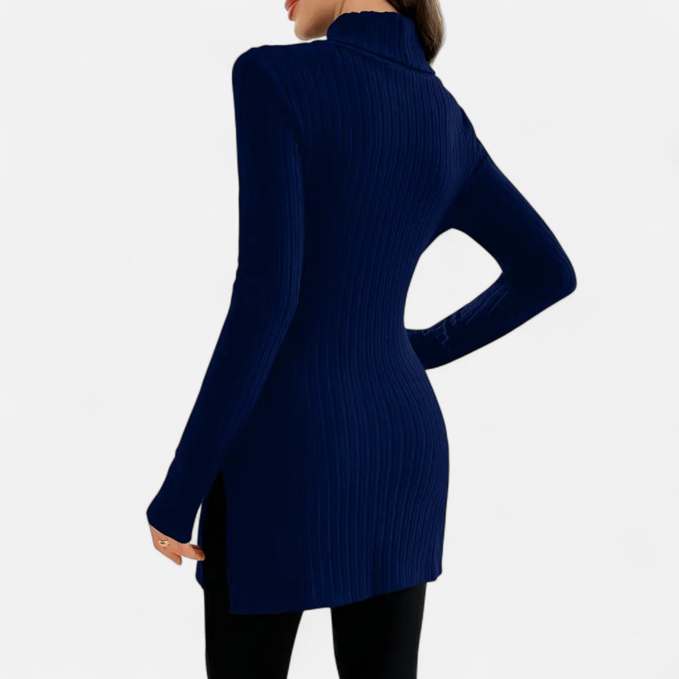 Yvette | Women’s Ribbed Sweater – Elegant High Neck Style