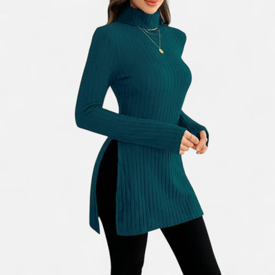 Yvette | Women’s Ribbed Sweater – Elegant High Neck Style