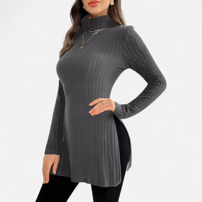 Yvette | Women’s Ribbed Sweater – Elegant High Neck Style
