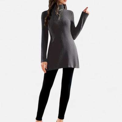 Yvette | Women’s Ribbed Sweater – Elegant High Neck Style