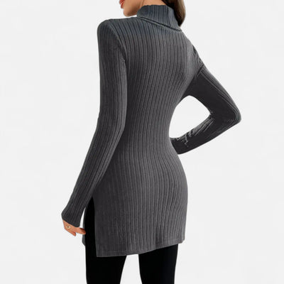 Yvette | Women’s Ribbed Sweater – Elegant High Neck Style