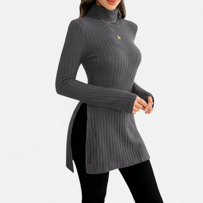 Yvette | Women’s Ribbed Sweater – Elegant High Neck Style
