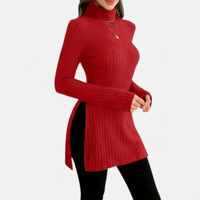 Yvette | Women’s Ribbed Sweater – Elegant High Neck Style