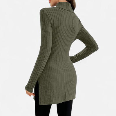 Yvette | Women’s Ribbed Sweater – Elegant High Neck Style