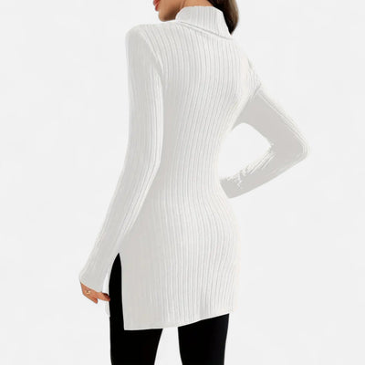 Yvette | Women’s Ribbed Sweater – Elegant High Neck Style