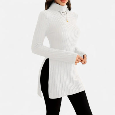 Yvette | Women’s Ribbed Sweater – Elegant High Neck Style