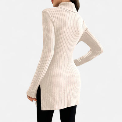 Yvette | Women’s Ribbed Sweater – Elegant High Neck Style