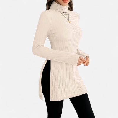 Yvette | Women’s Ribbed Sweater – Elegant High Neck Style