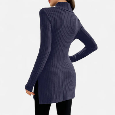 Yvette | Women’s Ribbed Sweater – Elegant High Neck Style
