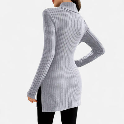 Yvette | Women’s Ribbed Sweater – Elegant High Neck Style