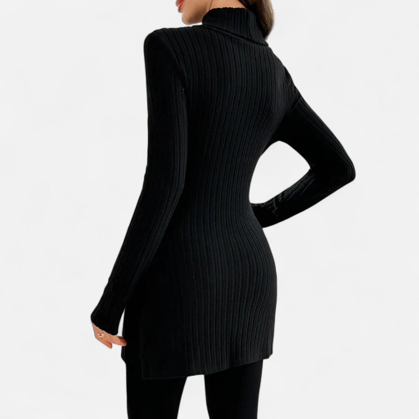Yvette | Women’s Ribbed Sweater – Elegant High Neck Style