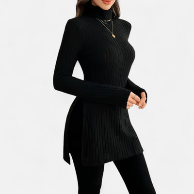 Yvette | Women’s Ribbed Sweater – Elegant High Neck Style