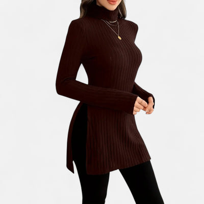 Yvette | Women’s Ribbed Sweater – Elegant High Neck Style
