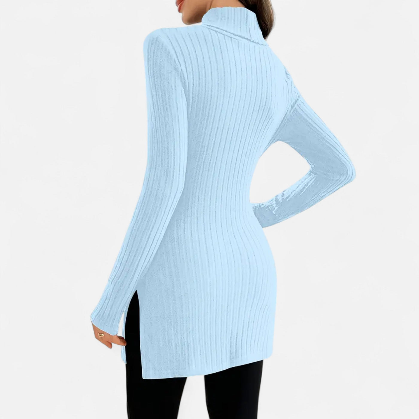 Yvette | Women’s Ribbed Sweater – Elegant High Neck Style