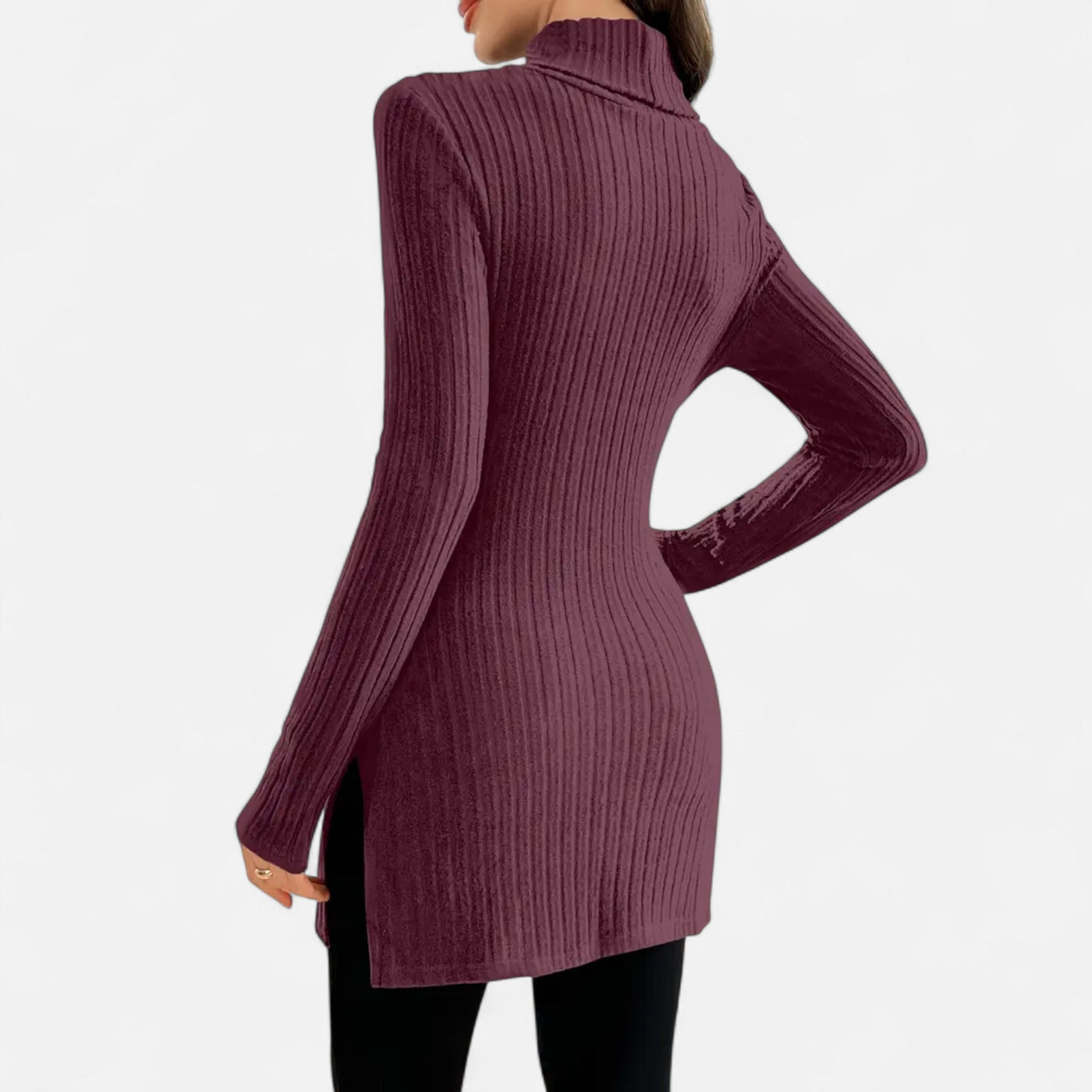 Yvette | Women’s Ribbed Sweater – Elegant High Neck Style