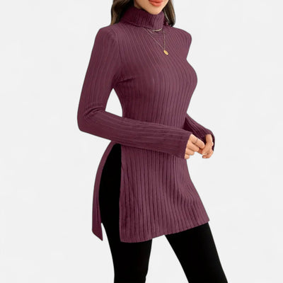 Yvette | Women’s Ribbed Sweater – Elegant High Neck Style