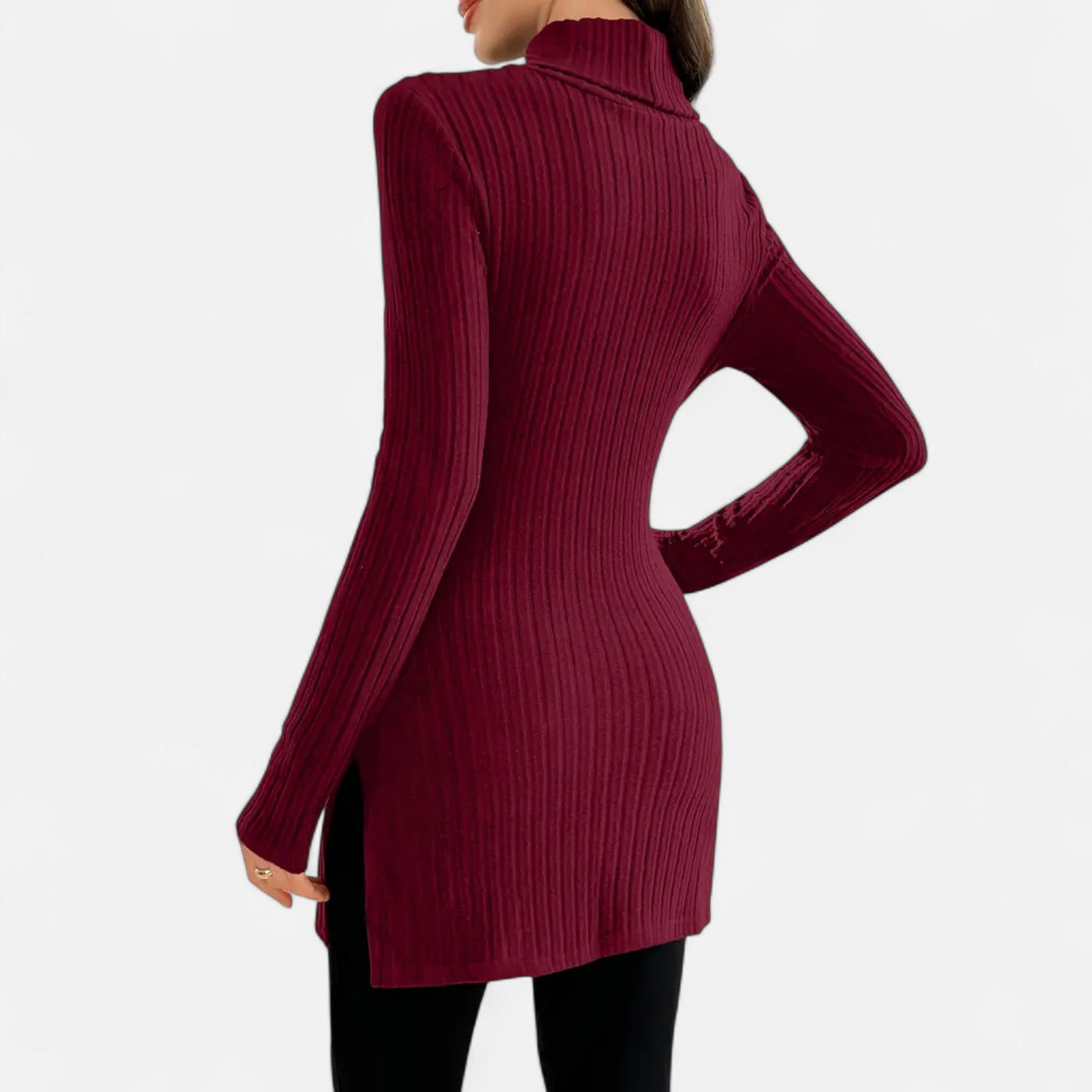 Yvette | Women’s Ribbed Sweater – Elegant High Neck Style
