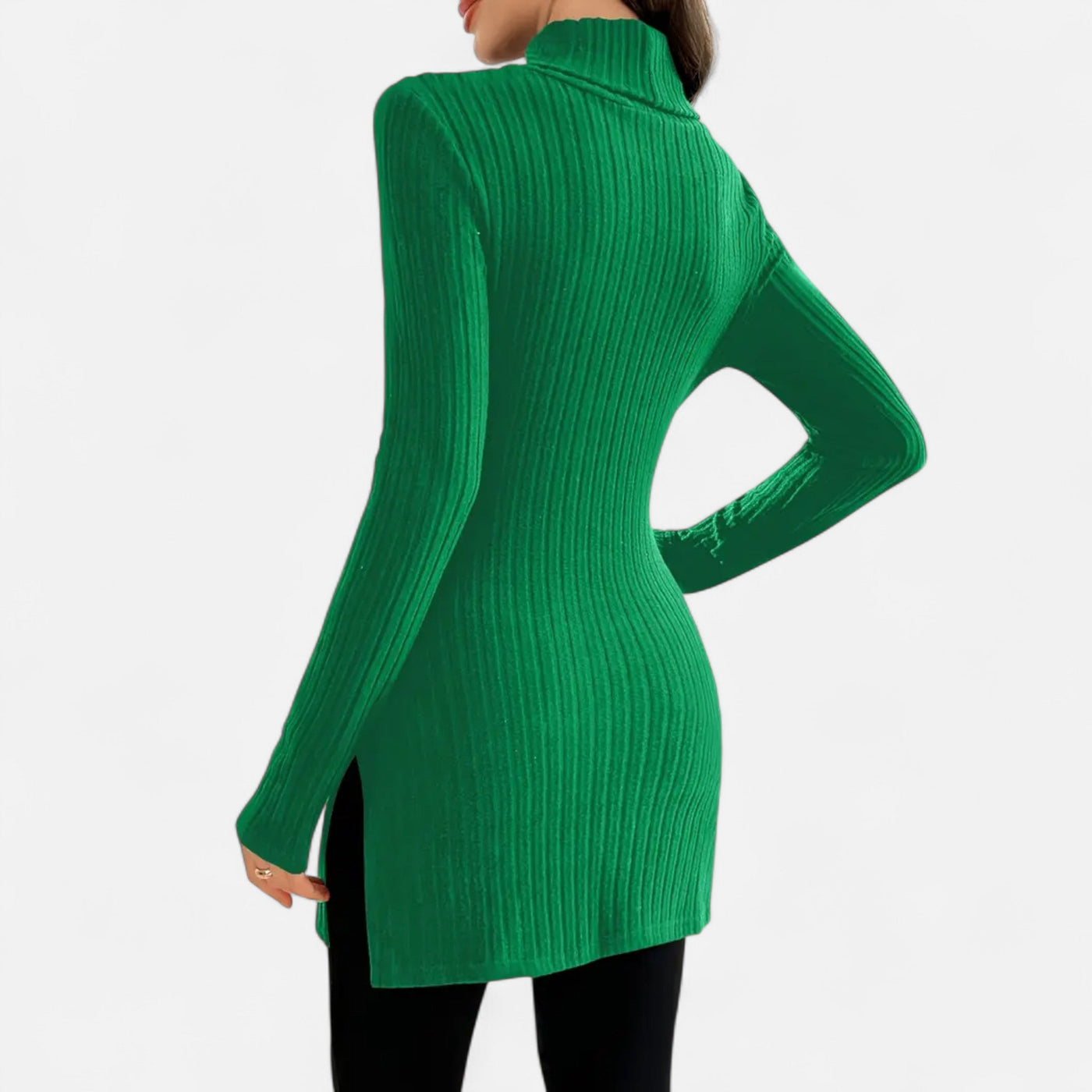 Yvette | Women’s Ribbed Sweater – Elegant High Neck Style