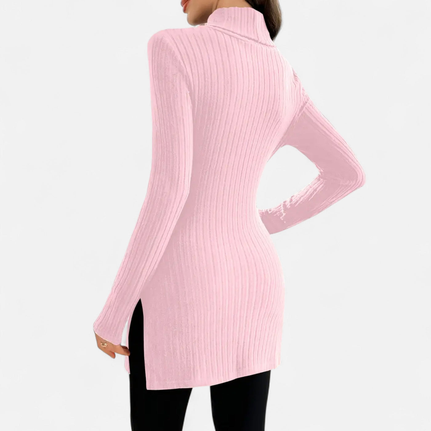Yvette | Women’s Ribbed Sweater – Elegant High Neck Style