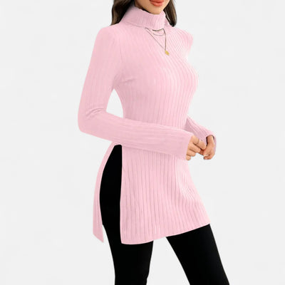 Yvette | Women’s Ribbed Sweater – Elegant High Neck Style