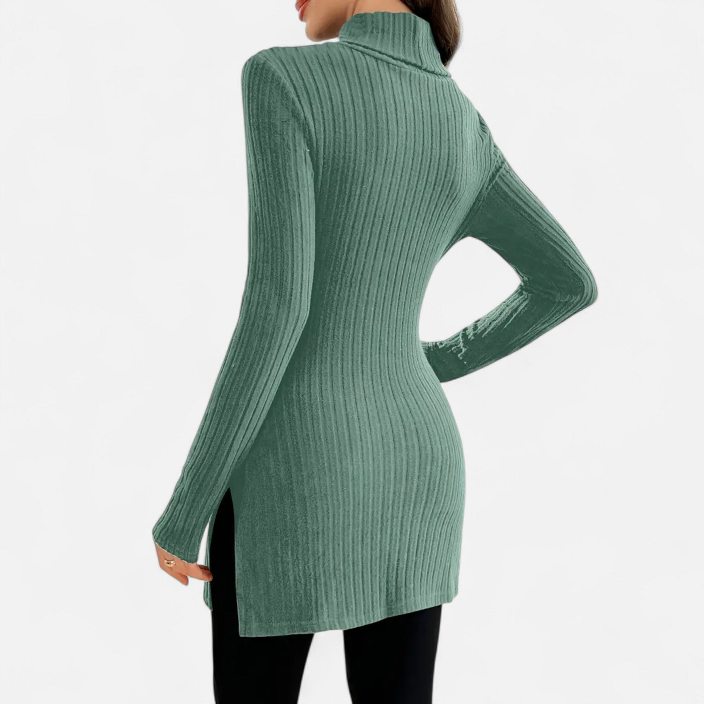 Yvette | Women’s Ribbed Sweater – Elegant High Neck Style