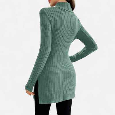 Yvette | Women’s Ribbed Sweater – Elegant High Neck Style