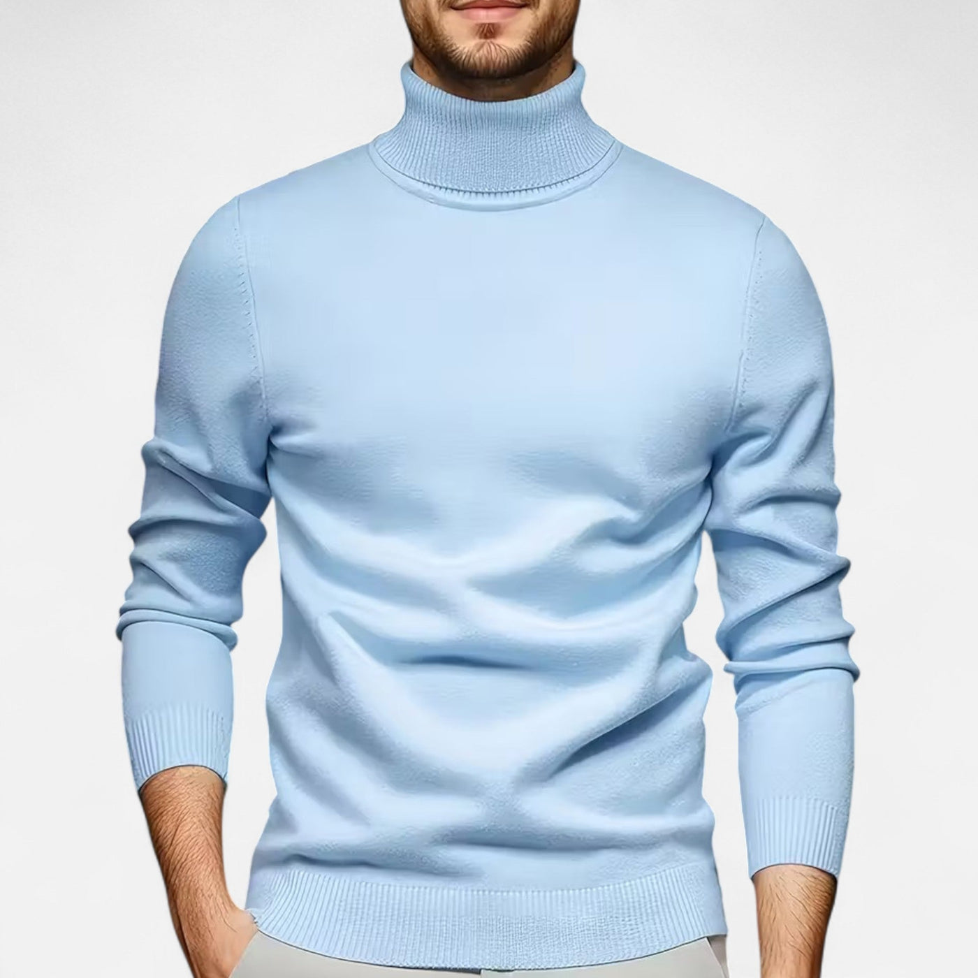 Wade | Men’s Casual Solid Turtleneck Sweater – Modern Minimalist Refinement