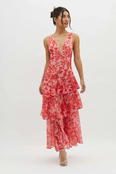 Eileene | Women’s Tiered Chiffon Maxi Dress