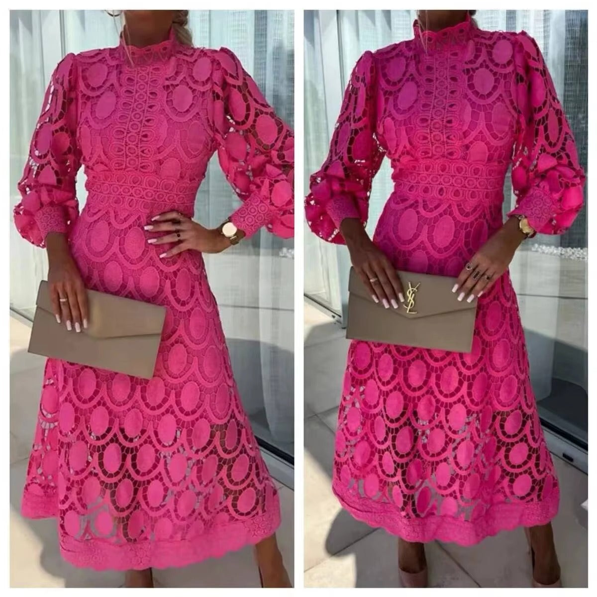 Laylani | Women’s Lace Scalloped Maxi Dress