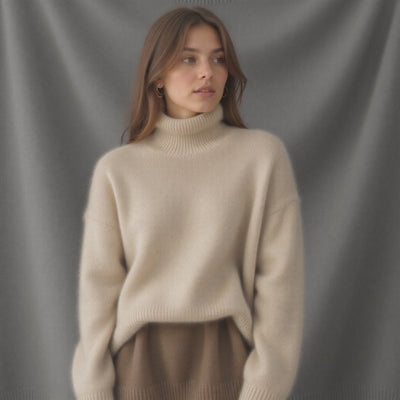 Sydney | Women’s Oversized Cashmere Turtleneck Sweater – Soft, Warm & Effortlessly Elegant