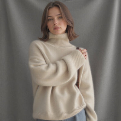 Sydney | Women’s Oversized Cashmere Turtleneck Sweater – Soft, Warm & Effortlessly Elegant