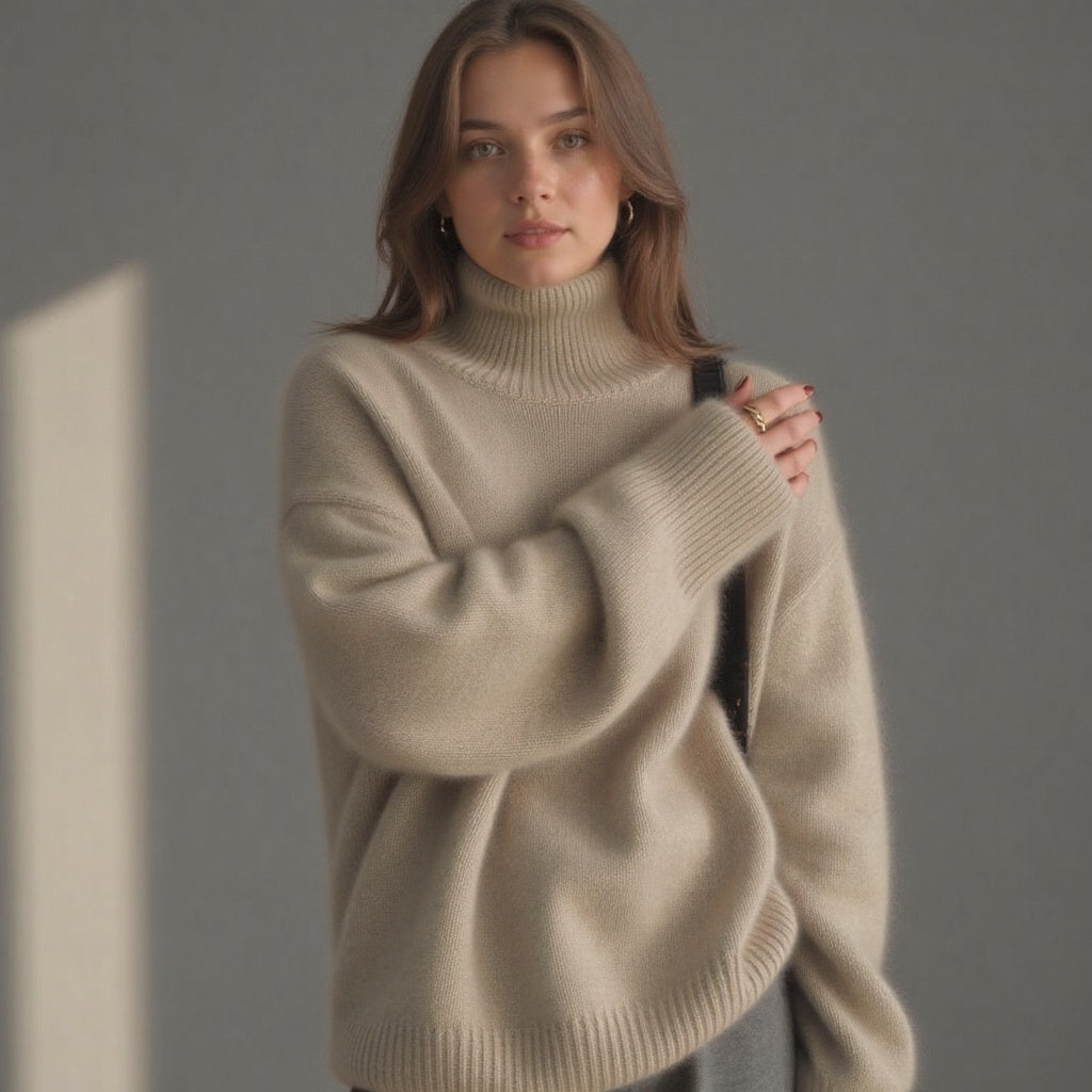 Sydney | Women’s Oversized Cashmere Turtleneck Sweater – Soft, Warm & Effortlessly Elegant