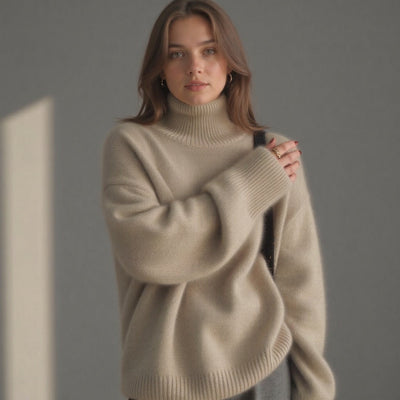Sydney | Women’s Oversized Cashmere Turtleneck Sweater – Soft, Warm & Effortlessly Elegant