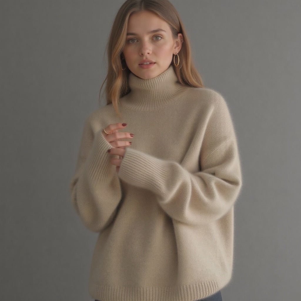 Sydney | Women’s Oversized Cashmere Turtleneck Sweater – Soft, Warm & Effortlessly Elegant