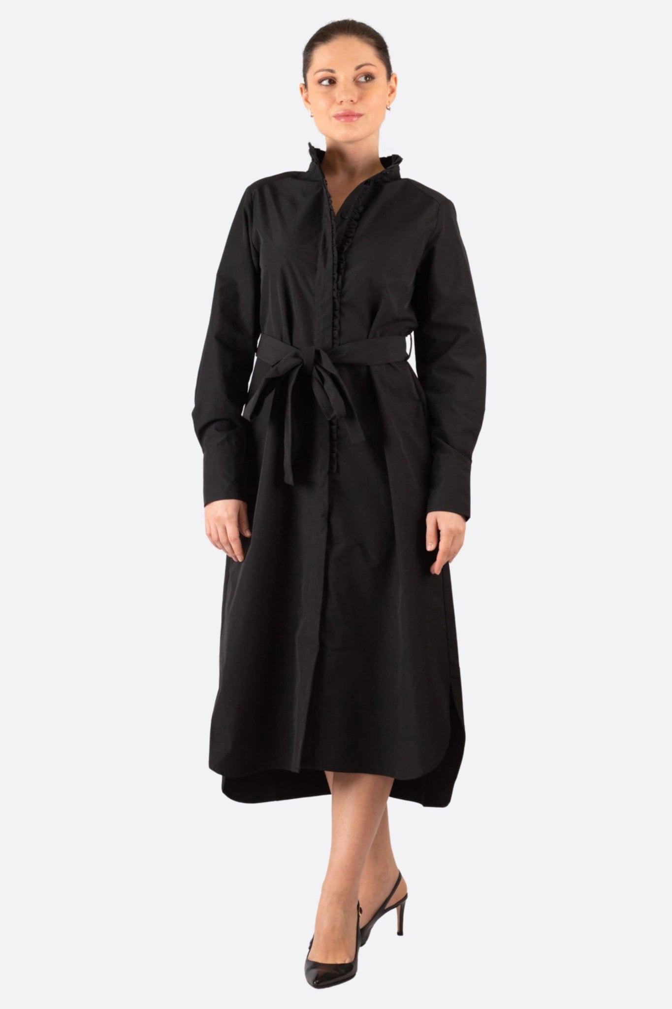 Black Belted Shirt Dress