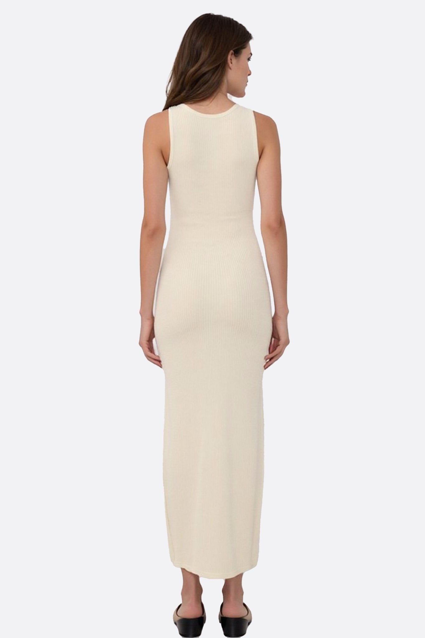 Sleeveless Ribbed Knit Maxi Dress