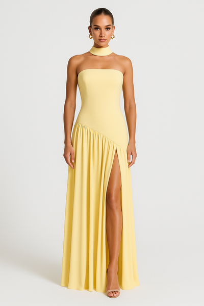 Zora | Women’s Strapless High-Slit Evening Gown