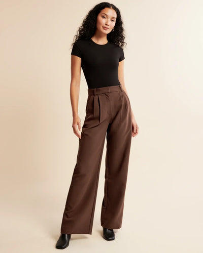 Ava | Women’s High Waist Pleated Tailored Trousers