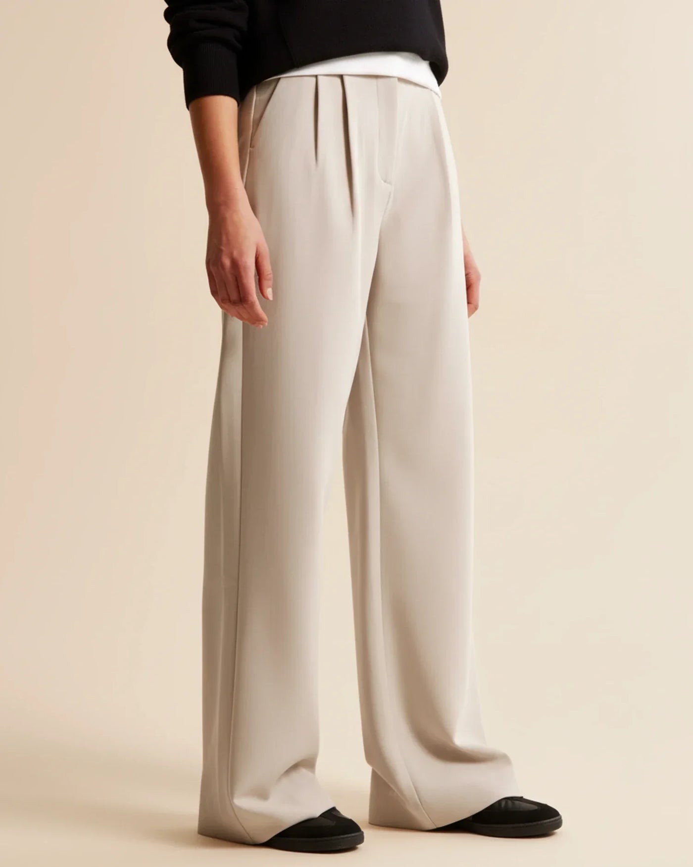 Ava | Women’s High Waist Pleated Tailored Trousers
